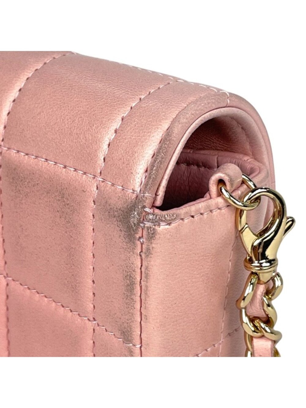 Chanel Shoulder Bag CC Logo Leather Pink - Picture 9 of 15